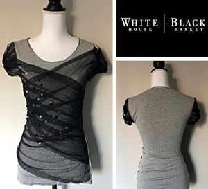 WHBM Lace and Gems Tee